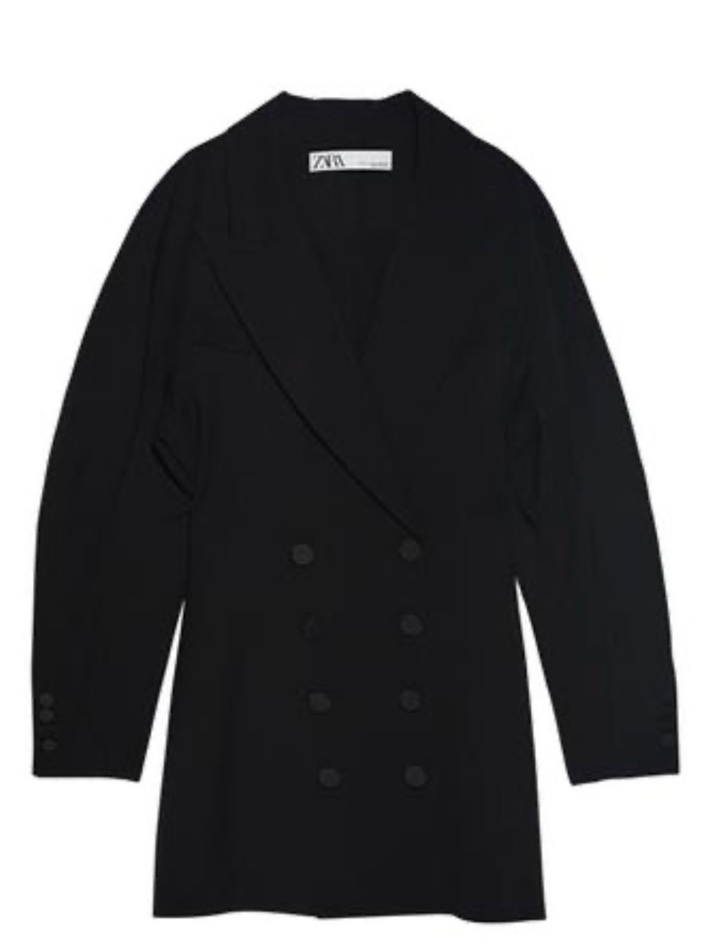 Zara Black Double-Breasted Blazer Jacket